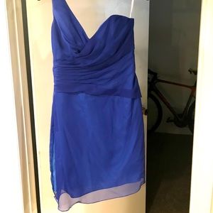 One shoulder draped cocktail dress